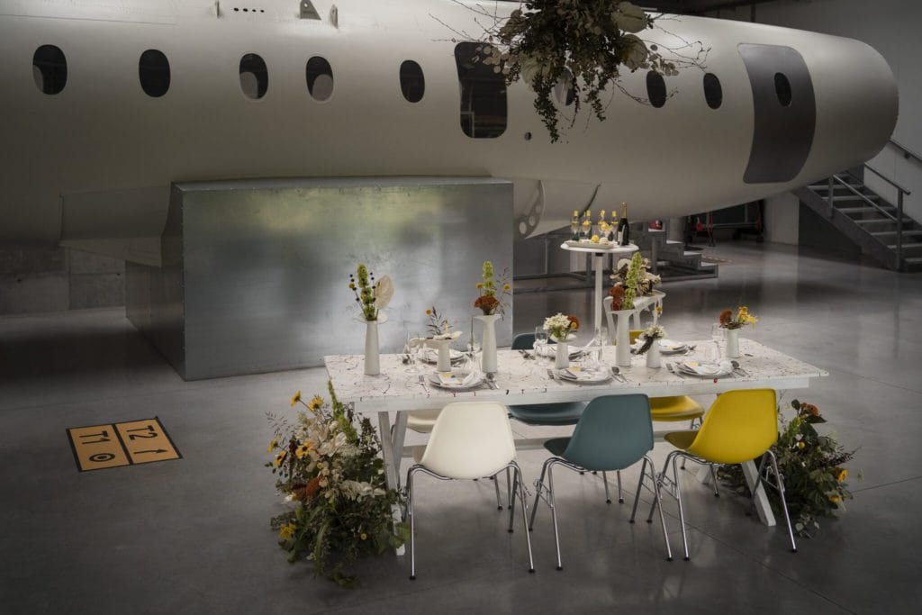 Matrimonio urban in hangar: una storia d’amore di design